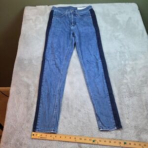 Rag & Bone Skinny Jeans Womens 25 Two Tone Tuxedo Stripe Stretch Double Indigo